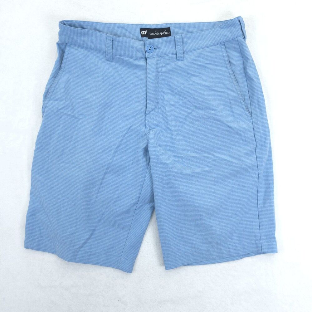 Travis Mathew Shorts Mens 32 Blue Striped Golf